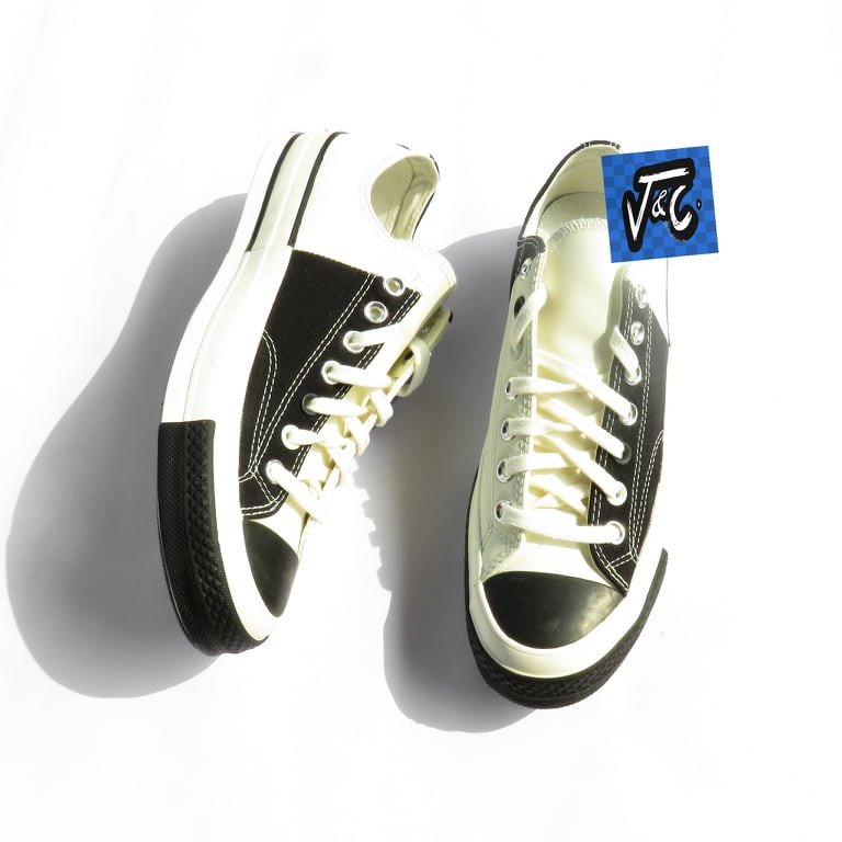 Sepatu Converse Chuck 70 70s Rivals Leather Ox Black White Murah