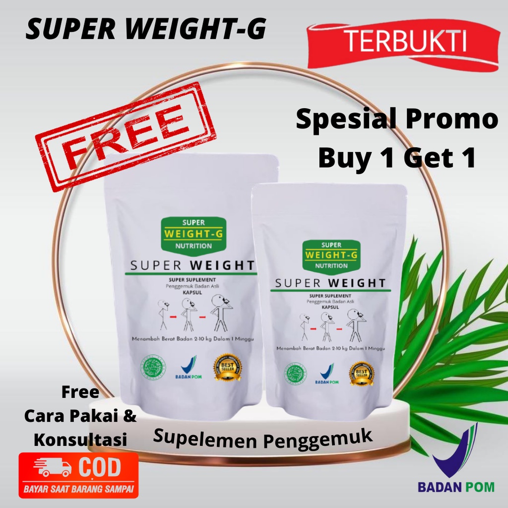 Weight Gain|Penggemuk Badan Dewasa Penambah Berat Badan|Suplemen Gemuk ZINC Permanen SUPER WEIGHT GA