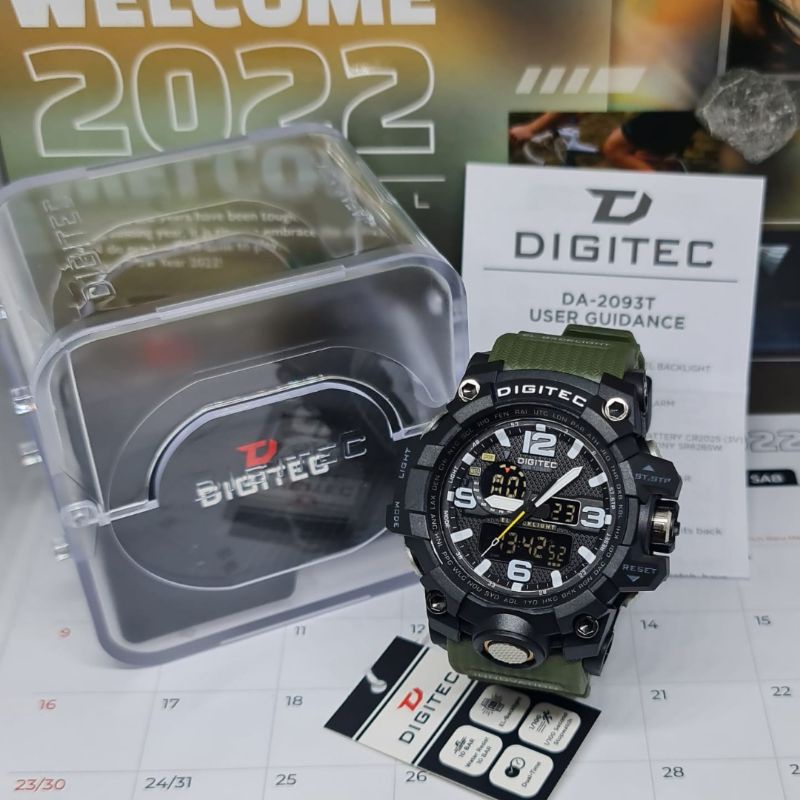 Jam Tangan Pria Analog Digital Digitec 2093 Rubber Original