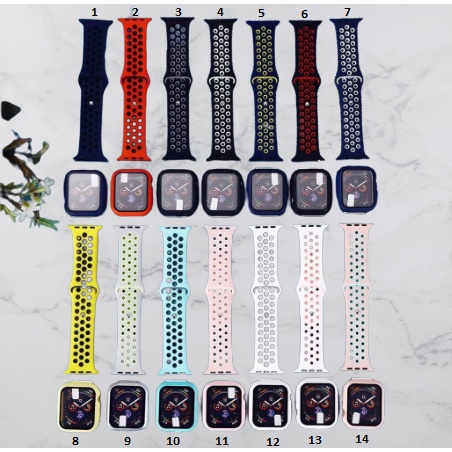 New Strap iWatch Nike Bumper Silicone Case Apple Watch 38/40MM 42/44MM Series 6 5 4 3 2 1 SE