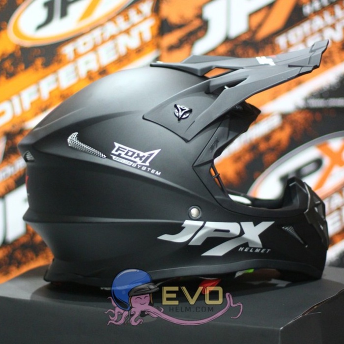 HELM JPX CROSS_SOLID - BLACK DOFF / SILVER + GOOGLE SNAIL (ONGKIR 2 KG) JPX BLACKDOFF HITAM DOP