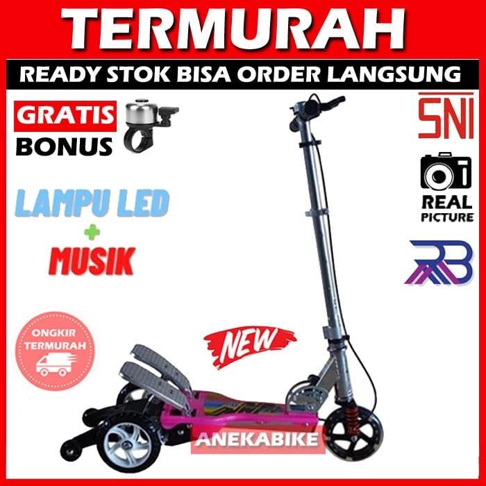 Otoped Skuter Hp Scooter Rmb Injak Pedal Roda Lampu