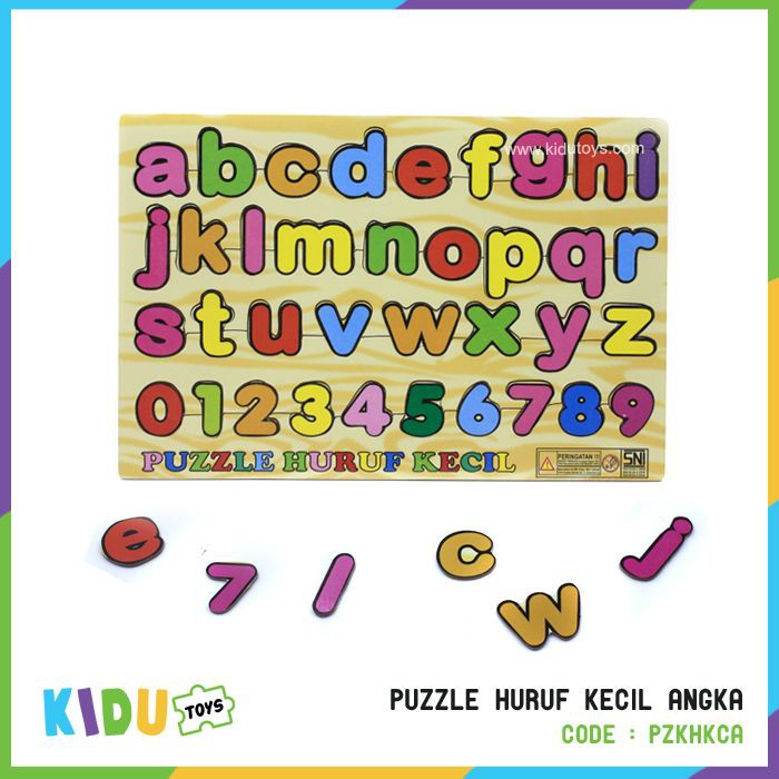 Mainan Kayu Edukasi Anak Puzzle Huruf Angka / Wooden Toys Puzzle Kidu Toys