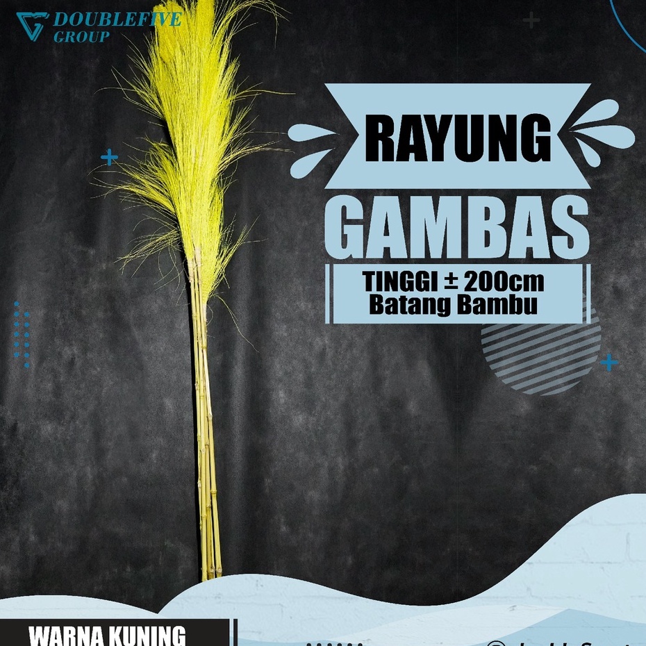 Rayung Home Decor Rayung Kering Panjang Rayung Natural Rayung Rustic Dekorasi Rayung Pampas - KUNING