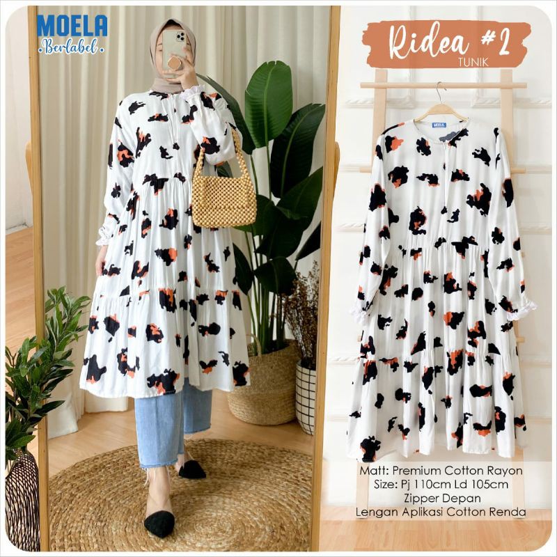 Ridea Tunic Moela / Tunik Bahan Premium Katun Rayon
