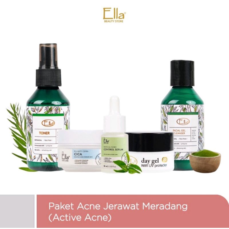 Ella Skincare Paket Acne Jerawat Meradang (Active Acne)