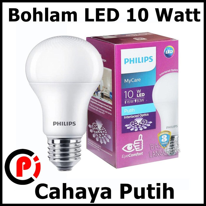 Philips MyCare Bohlam Lampu LED Bulb 10W 10 Watt W Cahaya Putih