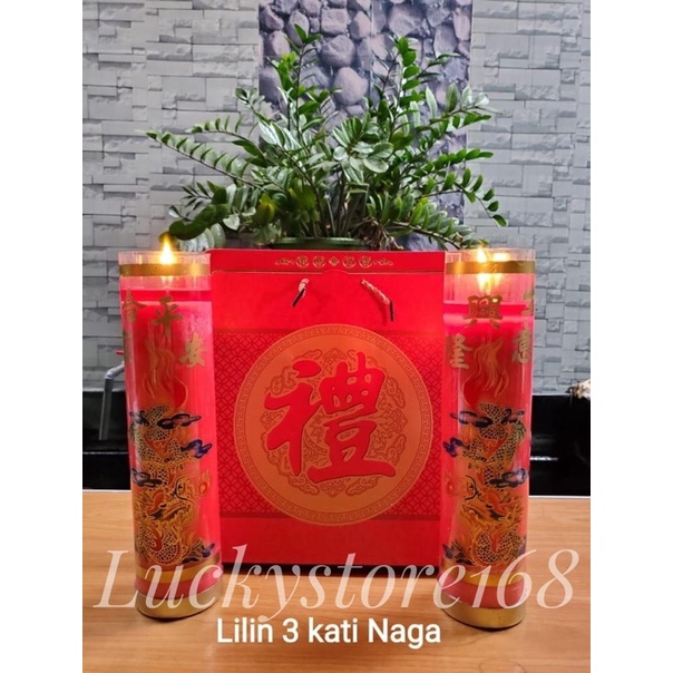 Lilin Puja merah naga ukuran 3kati