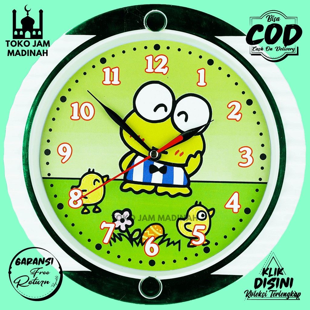 Jam Dinding Quartz Karakter Anak Unik Esa 727 Doraemon Keropi Hellokitty Hiasan Dinding Original