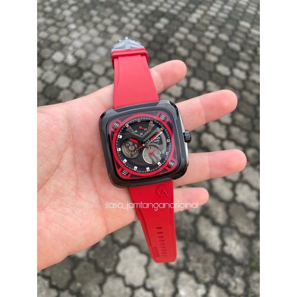 Jam Tangan Alexandre Christie Ac 6577 Automatic Original Red Pria