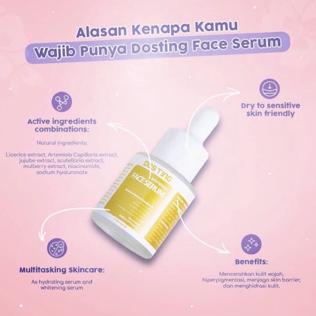 Dosting Whitening Face Serum Pemutih Wajah BPOM Aman Asli Original Termurah Terbaru