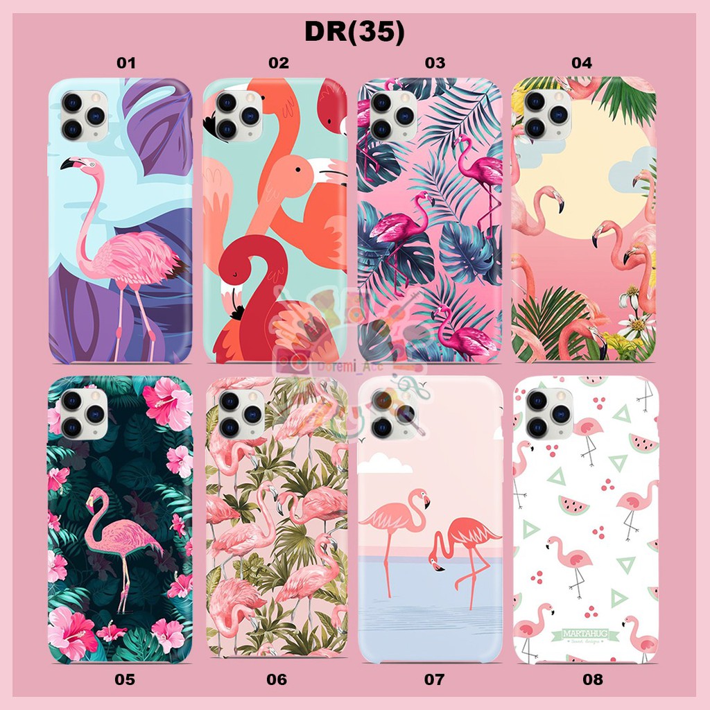 DA35 CASE CASING HARDCASE SILIKON CUSTOM GAMBAR FLAMINGO SAMSUNG OPPO