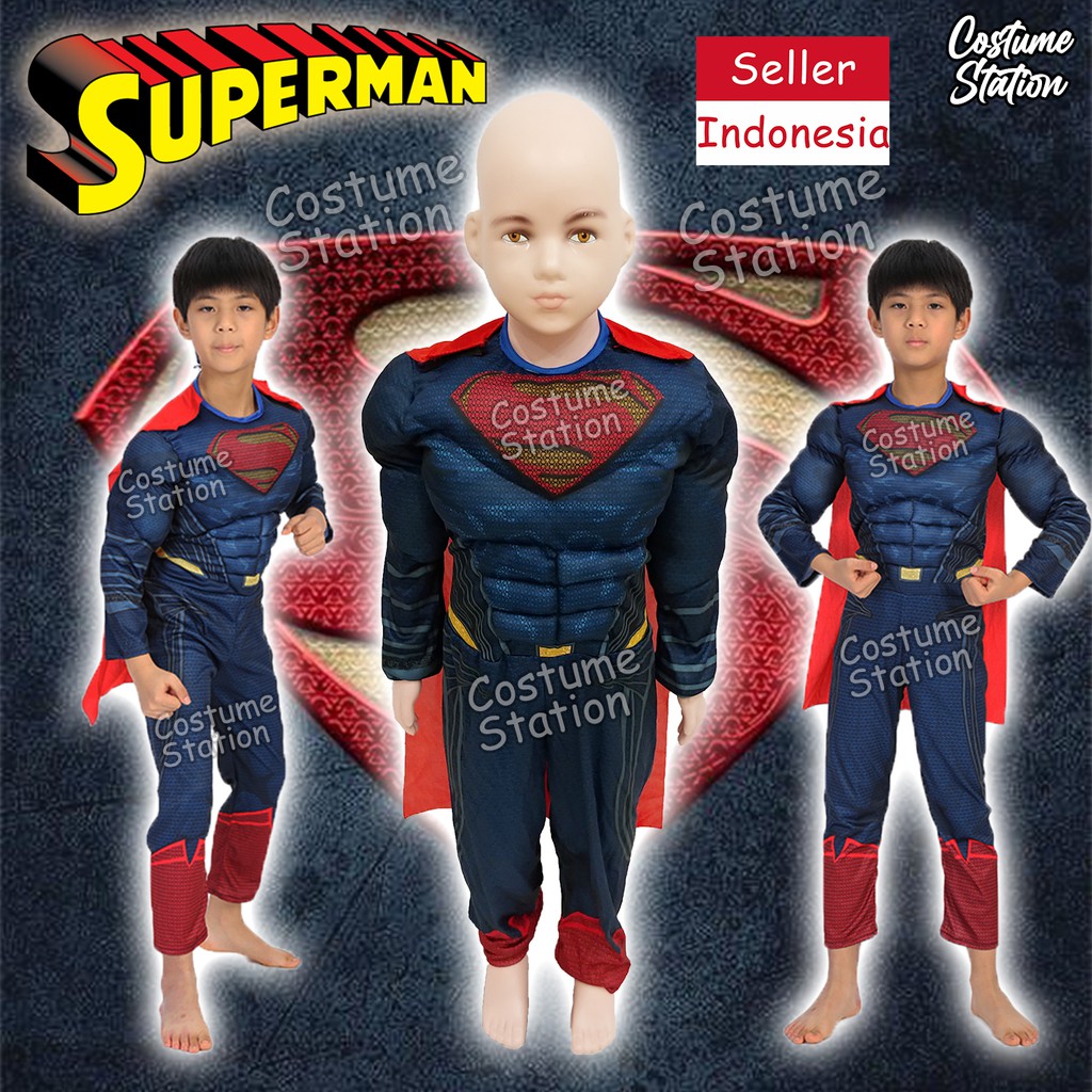 Kostum Superhero Superman / Costume DC Justice League anak laki