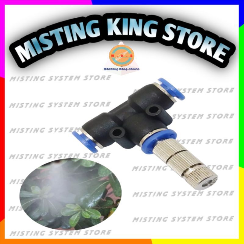 PAKET MISTING 30 40 TITIK MIST NOZZLE FILTER KABUT HEAD SPRAYER ALAT SIRAM POMPA DC 12V DOUBLE PUMP