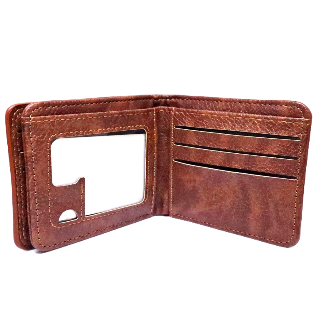 DOMPET LIPAT PENDEK PRIA 3 RUANG LEATHER SINTETIS / DOMPET LIPAT KULIT PRIA LEATHER - JH2