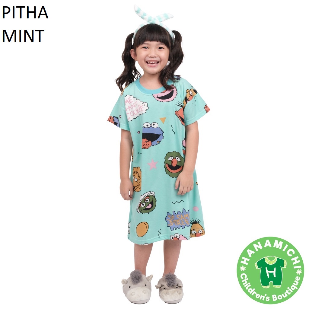 Hanamichi PITHA Dress Anak Lengan Pendek Full Print