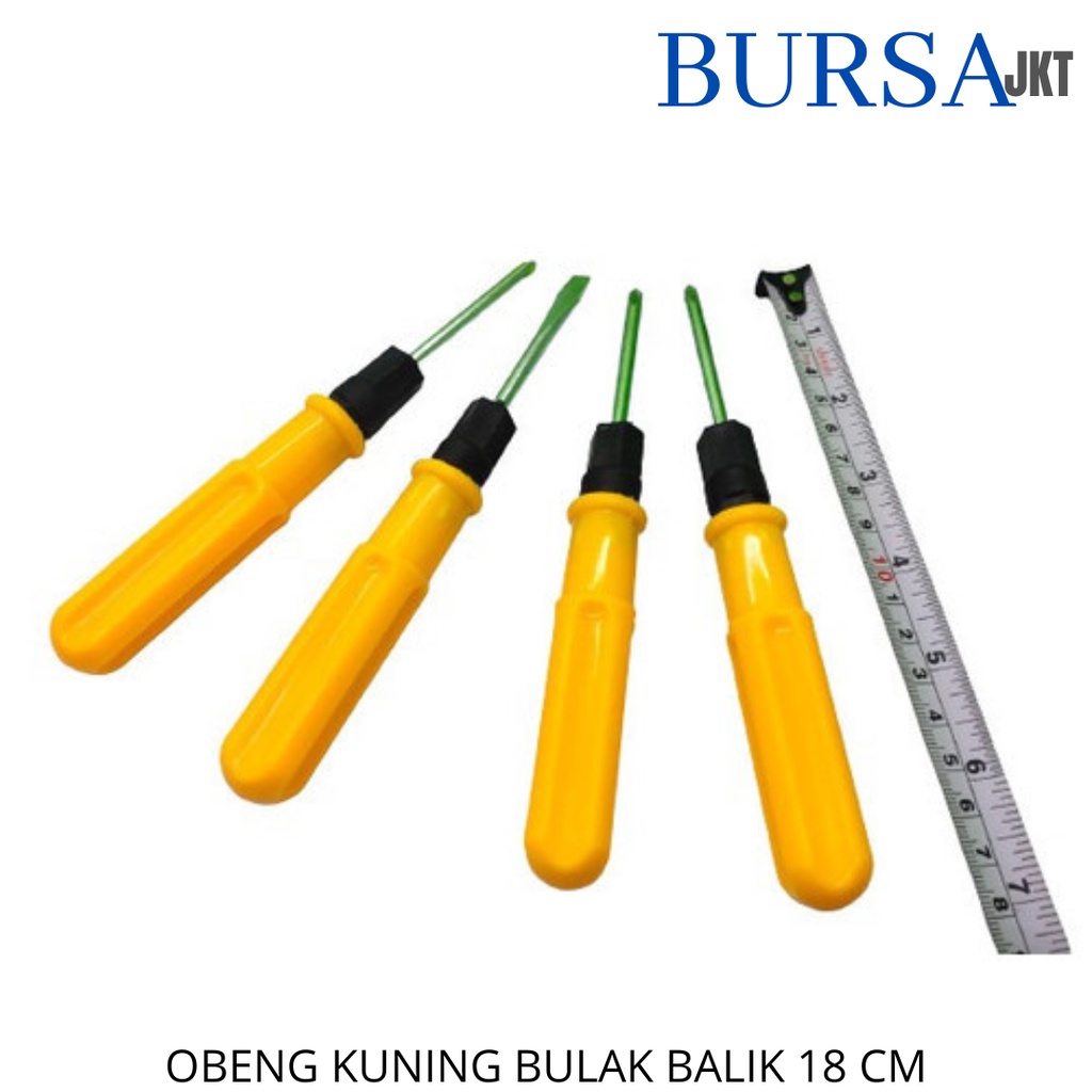 OBENG BULAK BALIK KUNING MULTIFUNGSI 7 INCH GAGANG PLASTIK MIN PLUS