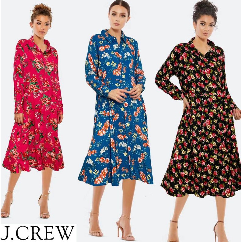 Jcr*w flora series longsleeved shirt dress