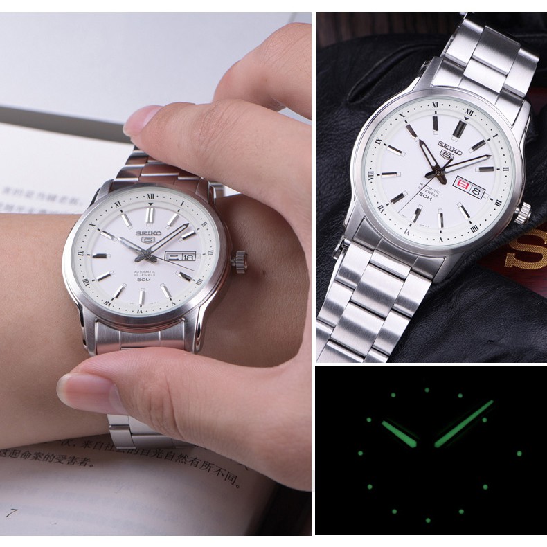 Seiko 5 SNKP09K1 Automatic White Dial - Jam Tangan Pria SNKP09