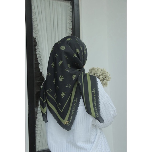FELICIA AZZARENKA HIJAB SCARF MOTIF PRINTING MEWAH PREMIUM PACKAGING HARDBOX & PAPERBAG