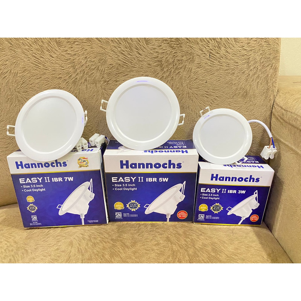 Lampu Downlight LED Hannochs / LED Panel Hannochs Easy IBR / Cahaya Putih  3, 5, 7, 9, 12 &amp; 15 watt