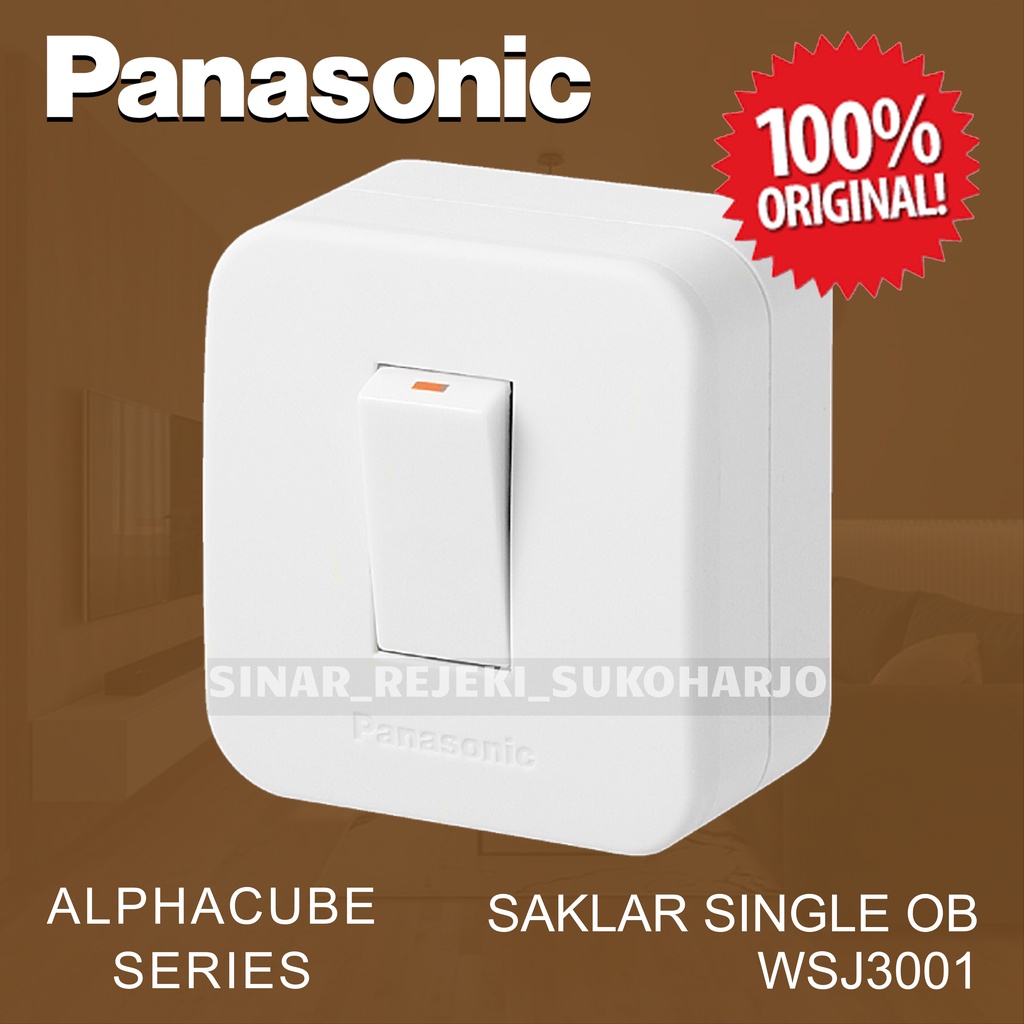 Panasonic Saklar Single Engkel WSJ3001 Outbow Switch Tempel OB Alphacube