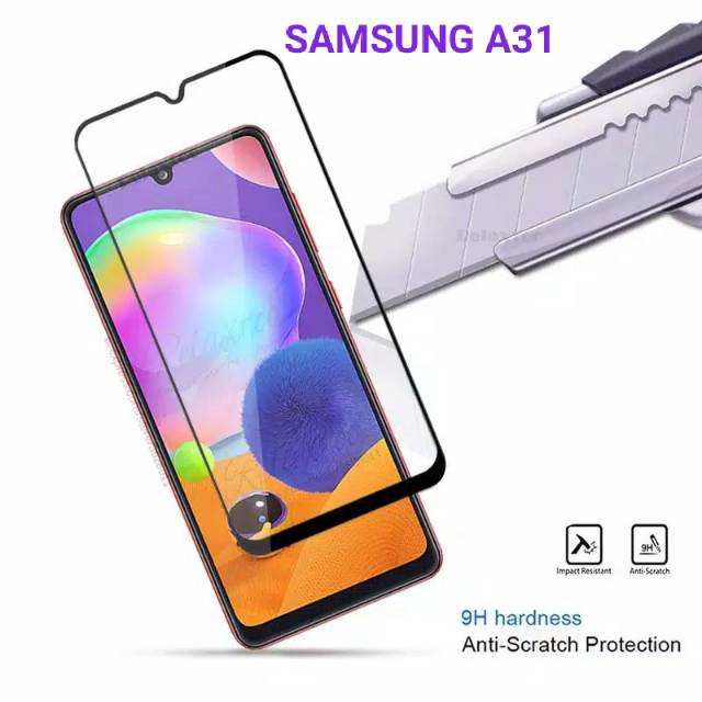 Antigores Kaca/Temperglas Full Cover Untuk Hp  Samsung A31 2020