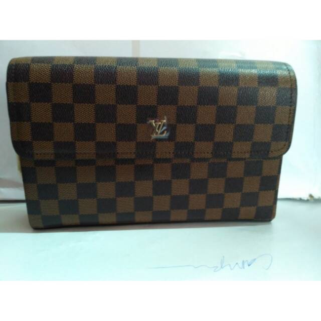 Tas tangan handbag pria wanita LOUIS VUITTON DAMIER BROWN