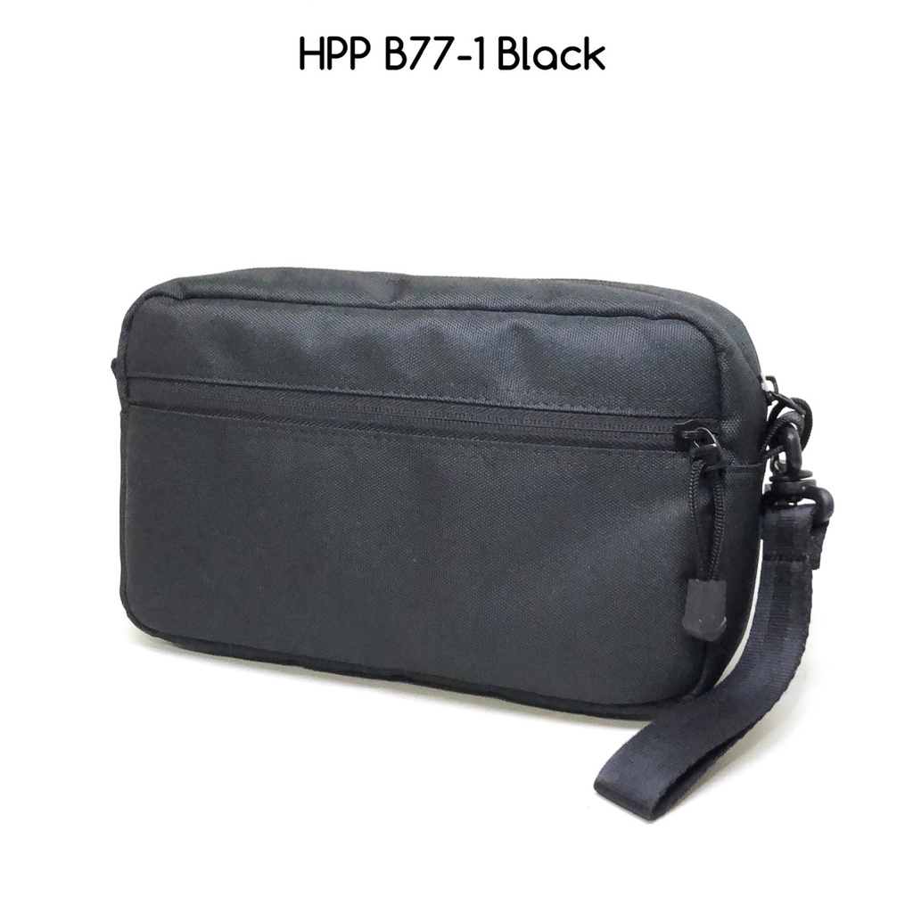 clutch pria hushpuppies B77-1 black premium quality best seller clutch cowok