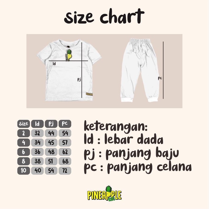 Baju Anak Setelan Pajamas Stripes Bordir Pineapple Kids Original Super Premium Termurah Terlaris