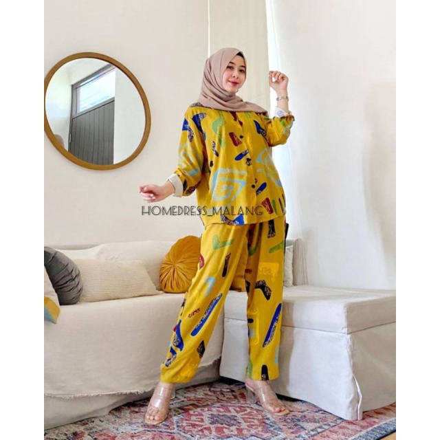 BELLE ONE SET / SETELAN RAYON DAILY ONE SET BAJU SETELAN WANITA KEKINIAN-ONESET(KELLY SET)
