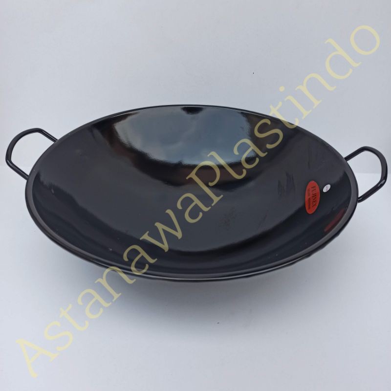 Wajan 34 Cm Penggorengan Enamel Merk Fujinex Hitam Anti Karat Fx800-34