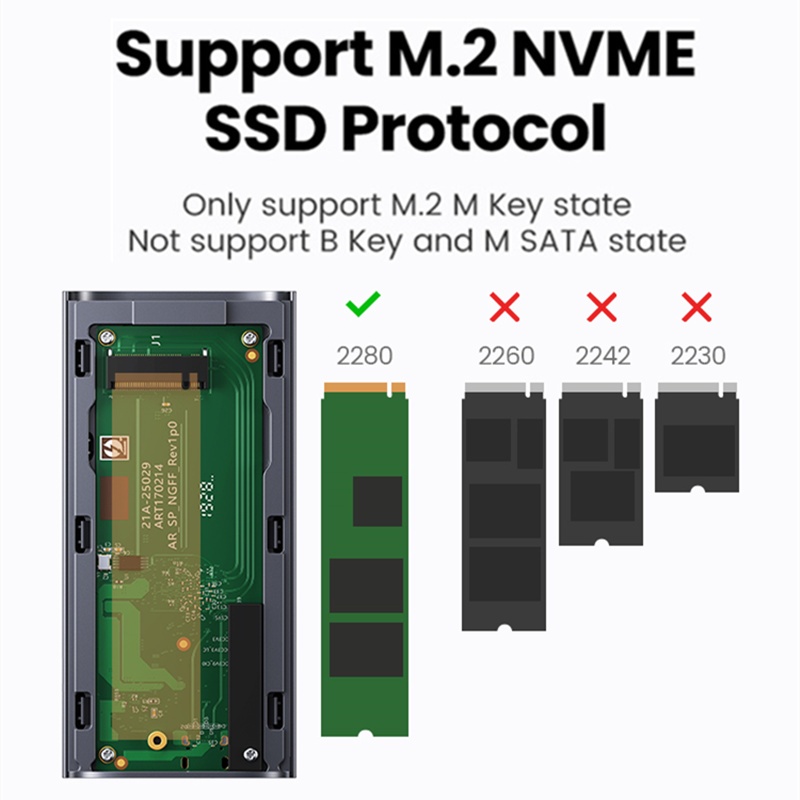 Ugreen Casing Hardisk Eksternal SSD M.2 40Gbps 3 Kecepatan