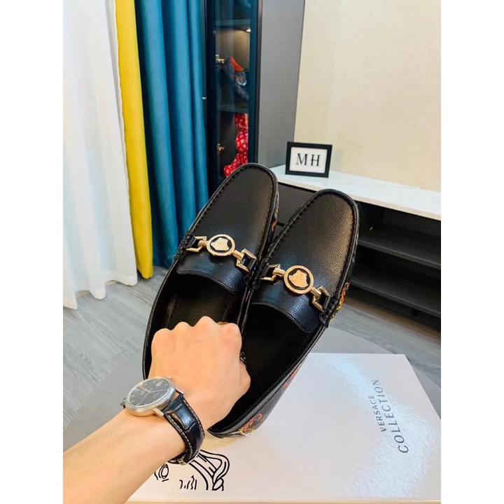 sepatu vrs slip on men shoes mirror top loafer pria tanpa tali