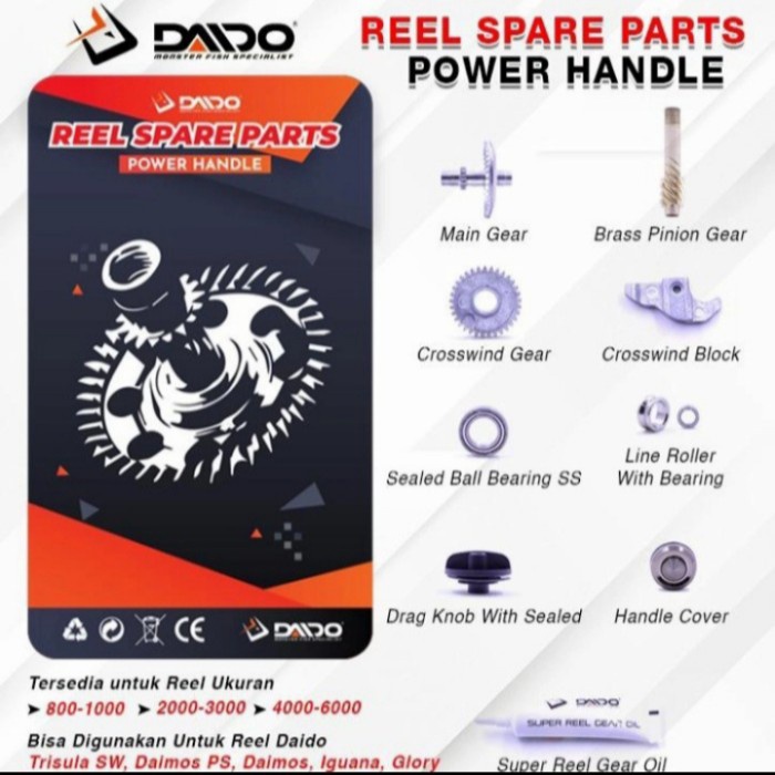 Sparepart Reel Daido Power Handle 800 1000 2000 3000 4000 6000 - 4000-6000