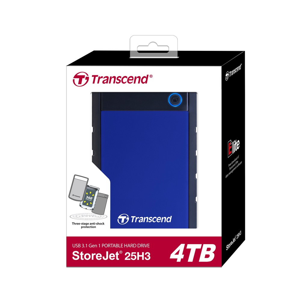 Transcend StoreJet 25H3 4TB Hardisk External Antishock