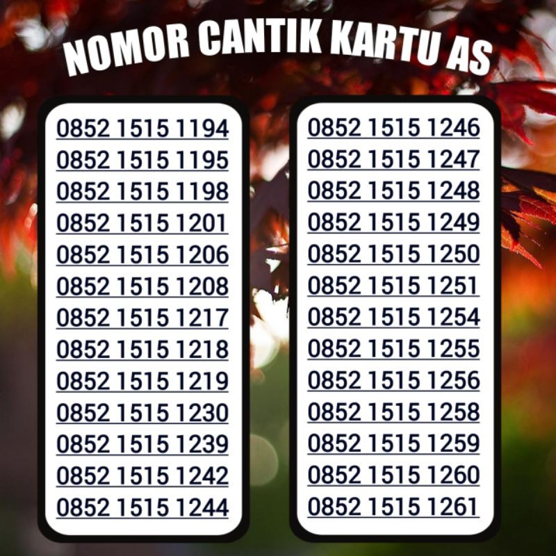 Nomor Cantik As Telkomsel