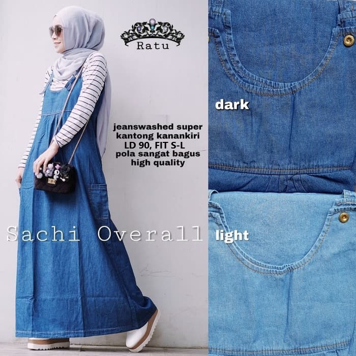 sachi overall jeans wash denim ratu