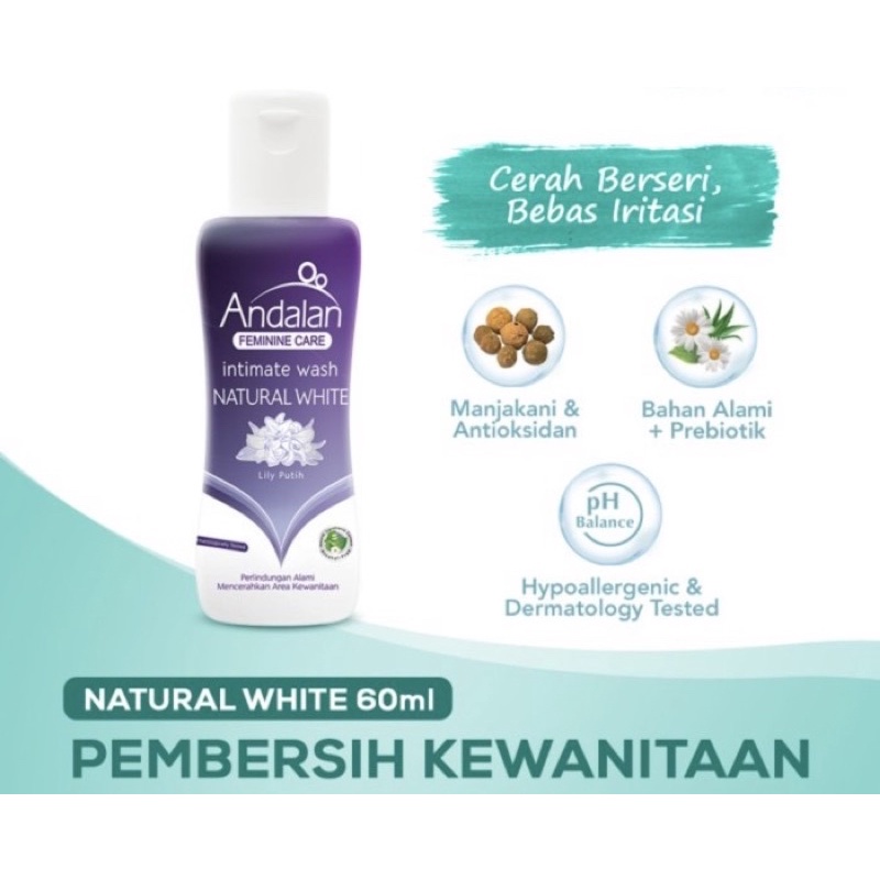 Andalan natural white intimate wash 60 ml ( pembersih area kewanitaan )