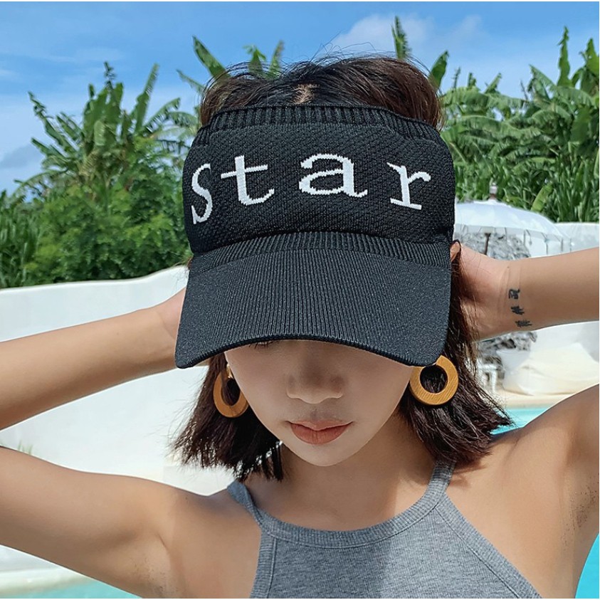 Topi Pantai Korea ZE STAR / Topi Senam Golf Sport Sepeda Aerobik Summer Tennis Rajut Pelindung UV