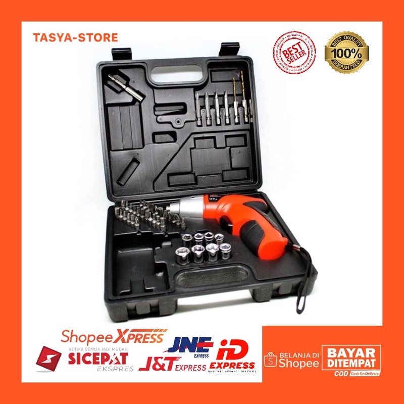 [BEST QUALITY] CORDLESS MULTI FUNCTION ELECTRIC SCREWDRIVER SET 45PCS