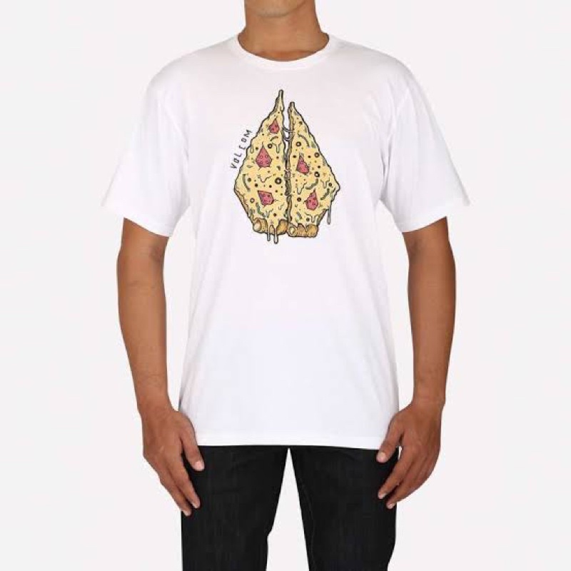 volcom baju kaos pizza stone putih original 100% sale