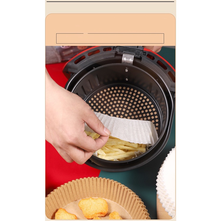 Kertas Alas Baking Air Fryer Anti Lengket  Kertas Minyak Baking Paper 50pcs