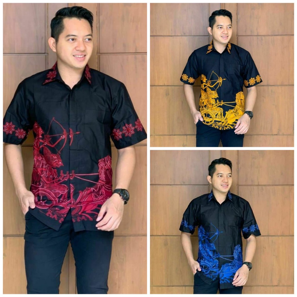 Kemeja Batik Pria Lengan Pendek Katun Primis Premium Halus M L XL XXL Batik HRB026 Seragam Kantor