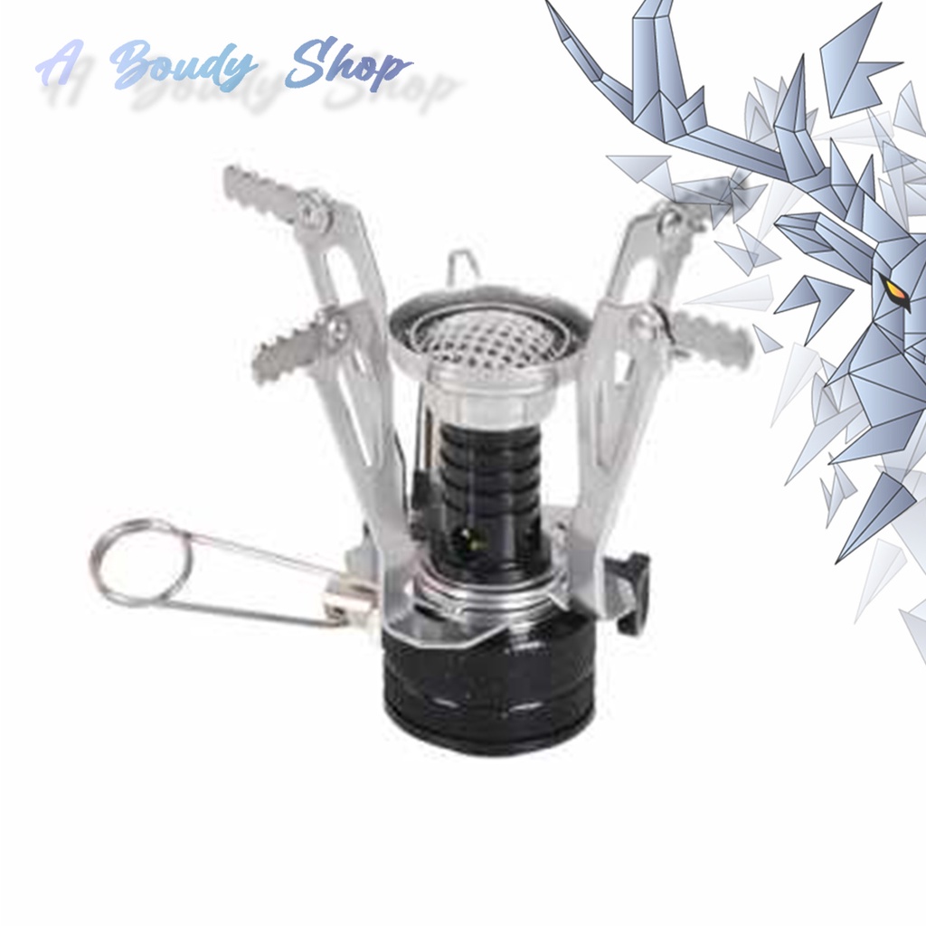 Kepala Kompor Gas Portable Lipat Mini Camping Stove Titanium Anti-korosi Praktis Burning Power Threa