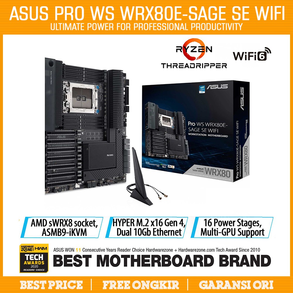 ASUS PRO WS WRX80E-SAGE SE WIFI | sWRX8 AMD Ryzen Threadripper WRX80