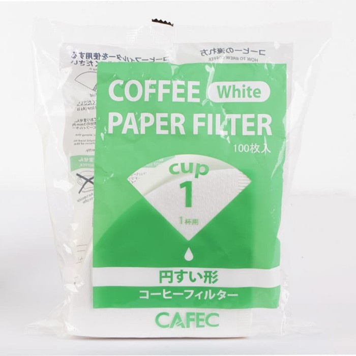 

DISKON - (BISA COD) Cafec CC1-100W V60-01 coffee filter saringan kopi putih 100P