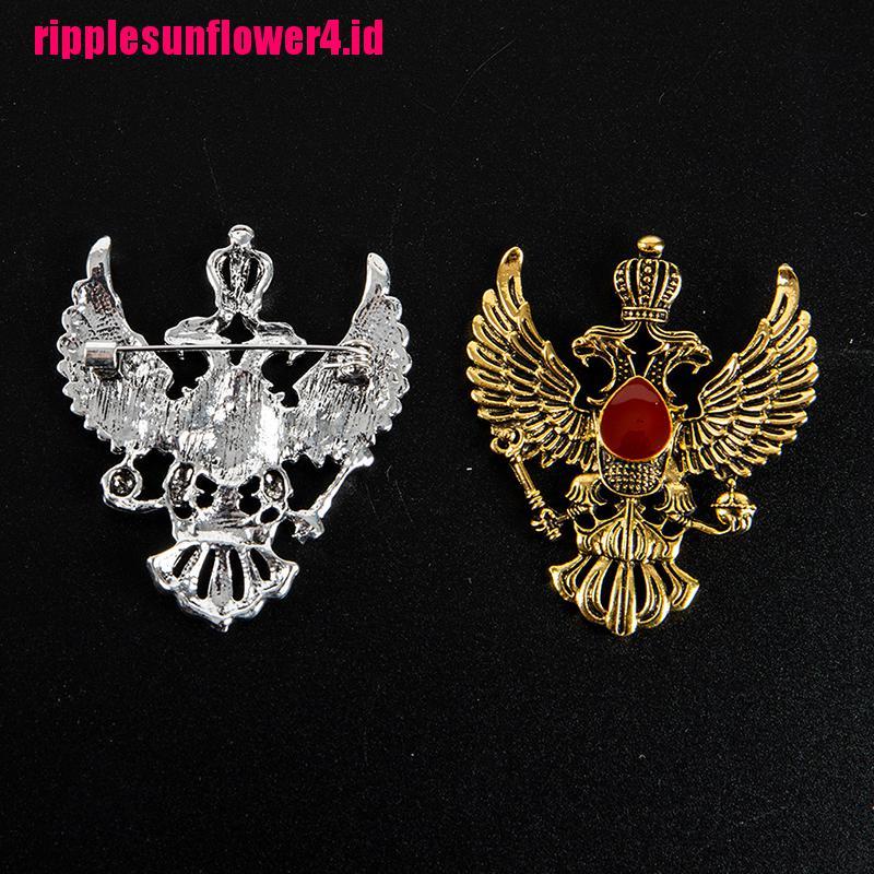 Pin Bros Bentuk Mahkota Elang Bahan Metal Gaya Retro Vintage Untuk Pria