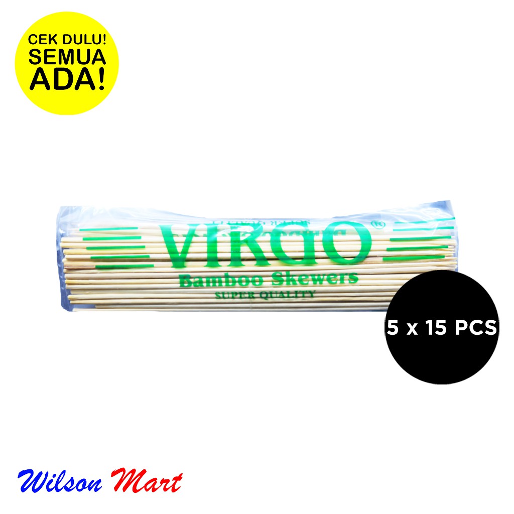 

VIRGO BAMBOO SKEWERS TUSUK SATE ISI 5 X 15 PCS