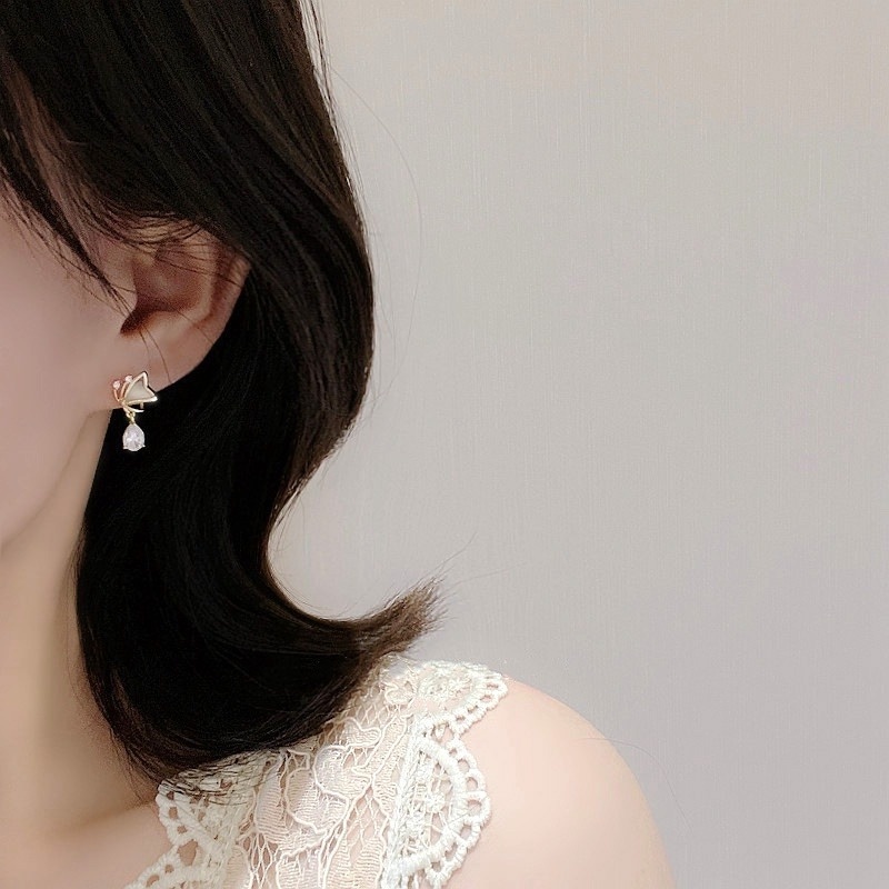 Anting Zirkon Gaya Korea Untuk Wanita